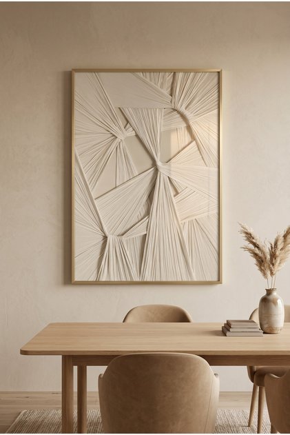 Velithra - Gerçek Cama Baskı Gold Alüminyum Metal Çerçeveli Tekli Modern Cam Tablo