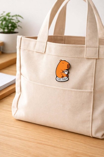 Sevimli Capybara Pin-Rozet | Çanta, Kot Ceket ve Sırt Çantası Aksesuarı