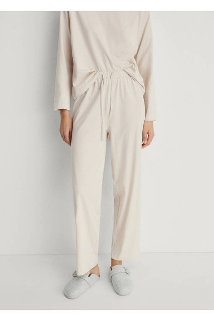 Two-Piece Cotton Plain Design Pajamas