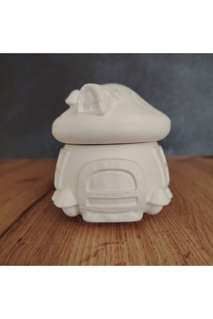Decorațiune din ipsos Căsuța Ștrumfilor 3D, cu capac, 9x9cm