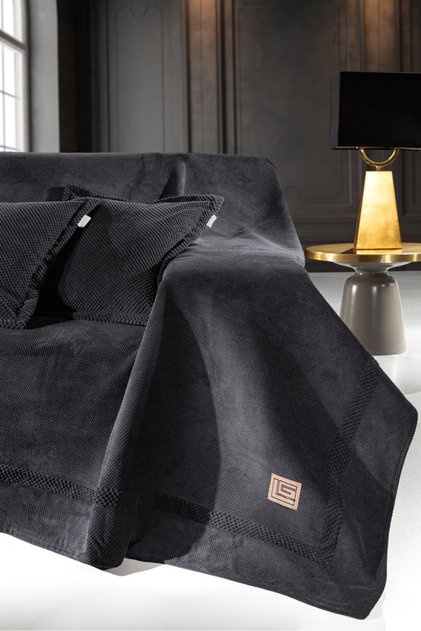 Rubicon Μαύρο Ριχτάρι Καναπέ (Τριθέσιο) 170x300 100% Πολυεστέρας Μικροΐνες