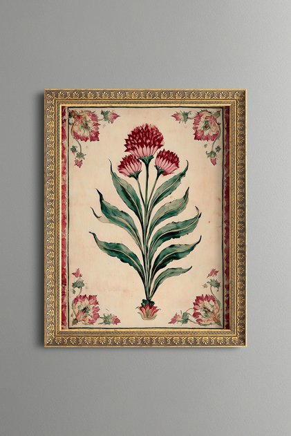 Carnation Pattern - Vintage Patterned Frame - Slim Model