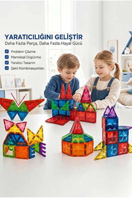 MAG Official Light Stick&Miniatureセット MagX 72 Parça Elmas Kesim Manyetik Yapı Blokları, Mıknatıslı Karo