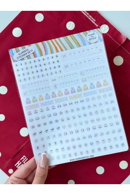 Daily Planner Sticker Set - 2 Sheets of Planner Labels