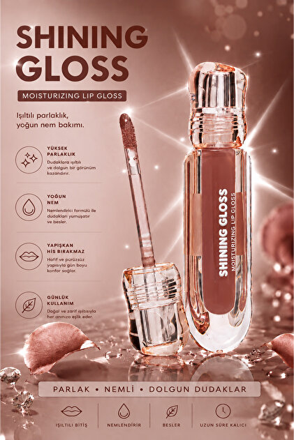 SETBEAUTY ŞEFTALİ RENGİ SİMLİ DUDAK PARLATICI RUJ – ICE CREAM LİP
