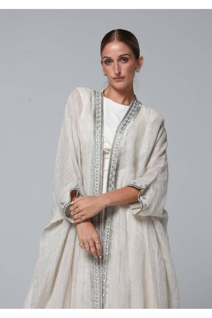 Abaya bashat noura | multicolored - beige - free size