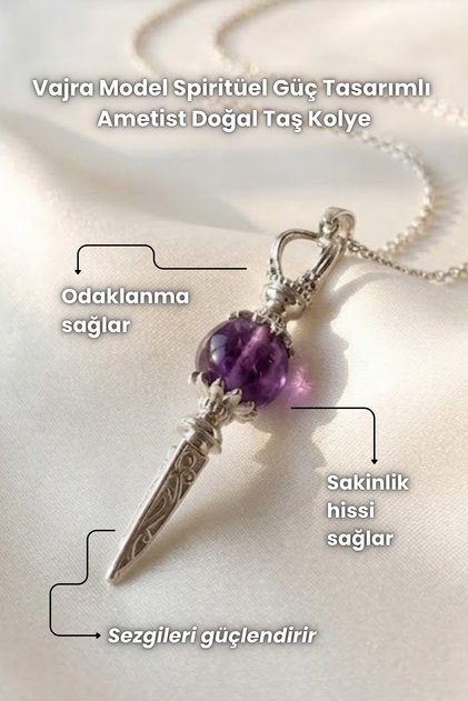 Vajra Model Spiritual Power Design Natural Stone Necklaces Amethyst Pink Quartz Carnelian Tiger's Eye