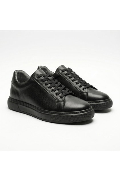 Men's Black Leather Classic Sports Shoes Light Sole Comfortable Casual
