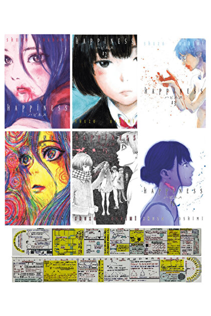 Happiness 1-2-3-4-5-6. Ciltler Manga Seti (Manga Ayracı ve Özel Cetvel Hediyeli)