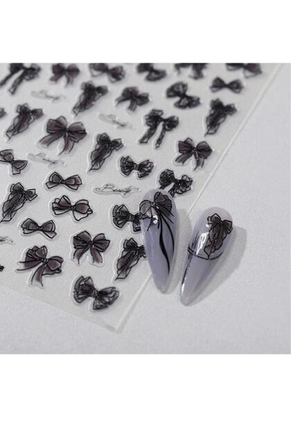 5D Tırnak Sticker Yapışkanı Siyah Kurdaleli Beauty Yazılı MIS-3520
