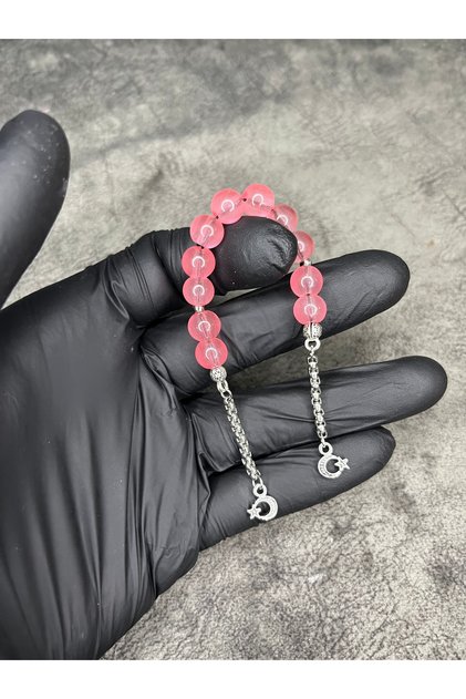 Zaza Fuchsia Shimmering Glass Beads Natural Stone Prayer Beads