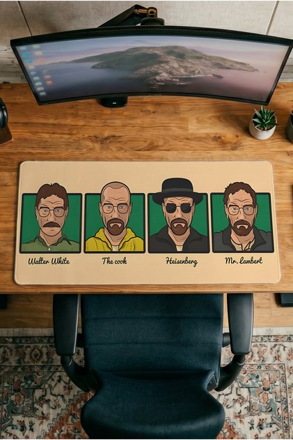 Breaking Bad 30x70 Desenli Dijital Baskılı Oyuncu Mousepad XXL Kaymaz Tabanlı