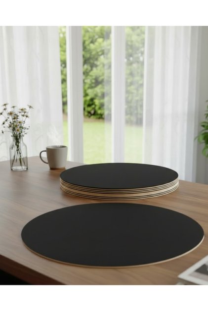Set of 12 Mdf Round Plates - 30 cm Diameter Decorative Placemats and Presentation Plates