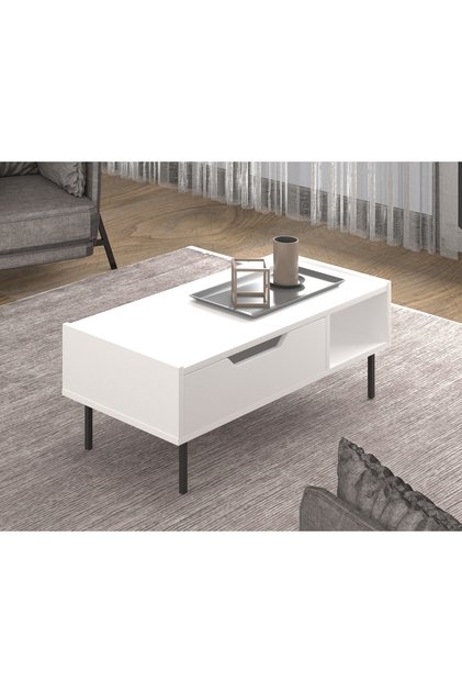 İmroz Orta Sehpa 90cm x 45cm Metal Ayaklı