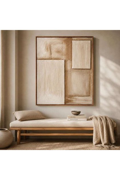 Castera Dimensional Canvas Framed Wall Art 82.5x102.5cm - Brown