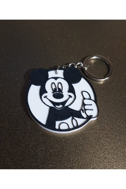 Mickey Mouse Black and White Keychain - Fun Accessory for Kids and Adults