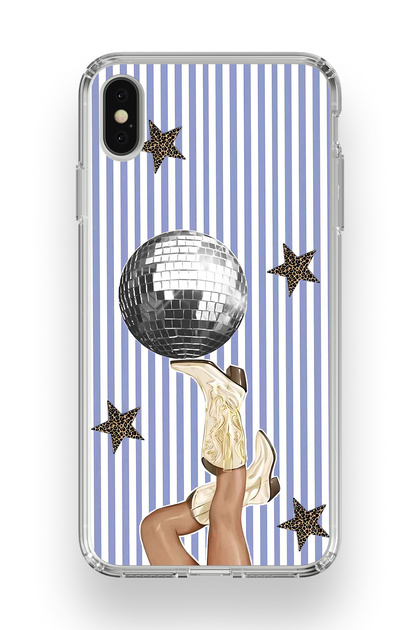 iPhone X / XS Compatible Disco Ball Patterned Transparent Phone Case