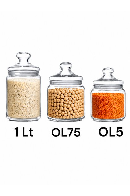 Glass Vacuum Jar, Legumes, Spices, Food Preservation Glass Jar, Set of 3 Glass Storage Containers, Jars