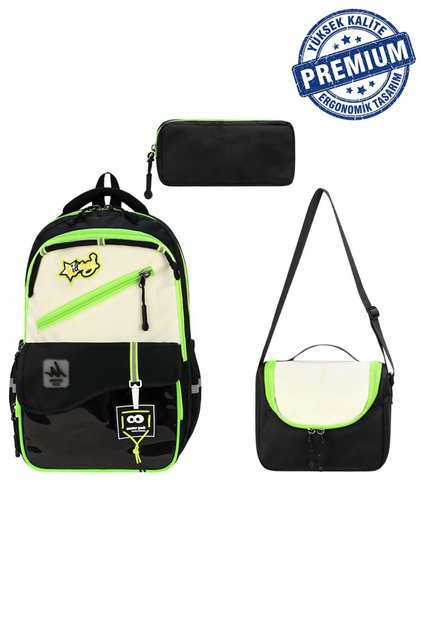 Ultra Luxury Set of 3 Children's Premium Primary School Bags with Back Support, Thermal Lunch Box and Pen Holder