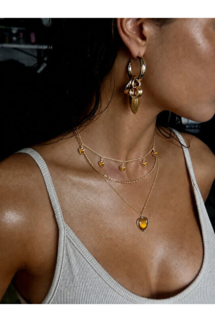 Cat's Eye Model Triple Plated Necklace