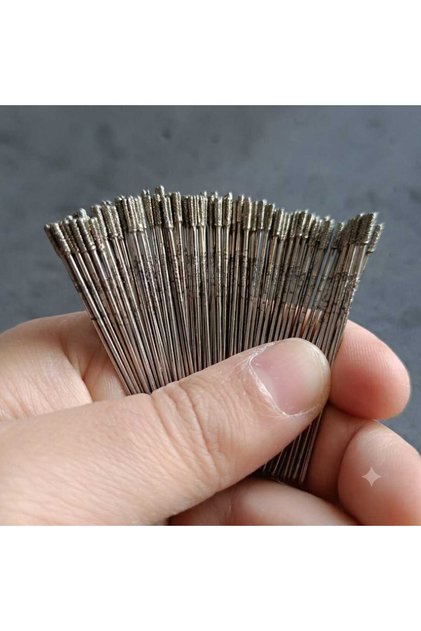 Profesyonel Doğal Taş Lapidary Elmas Delme Uçları (100’lü Paket) Agat Akik Jasper 1mm