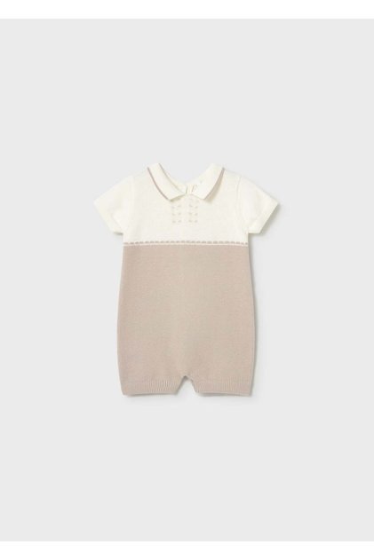 Newborn Baby Boy Mercerized Salopet Beige