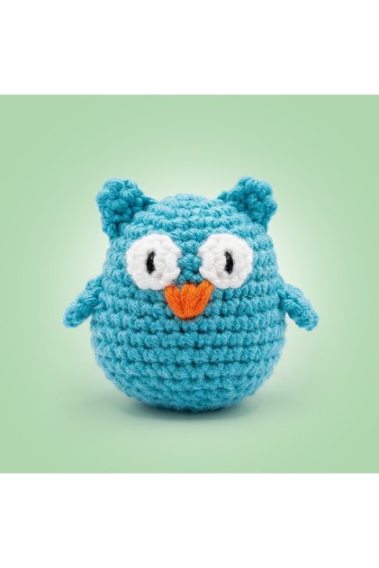 Mini Owl Bilbo Crochet Kit for Beginners Amigurumi Knitting Toy Kit with Video