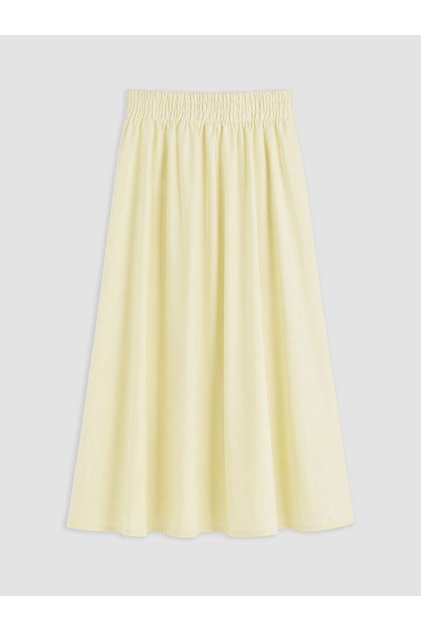 Xside Yellow Elastic Waist 100% Cotton Flared Skirt