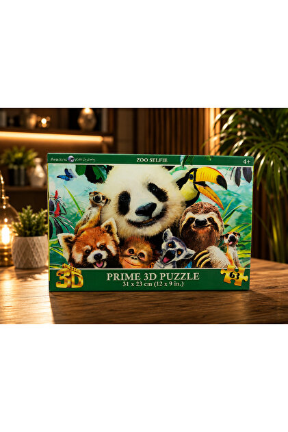 Majestia Prime 3D Puzzle Zoo Selfie 63 Parça Panda ve Sevimli