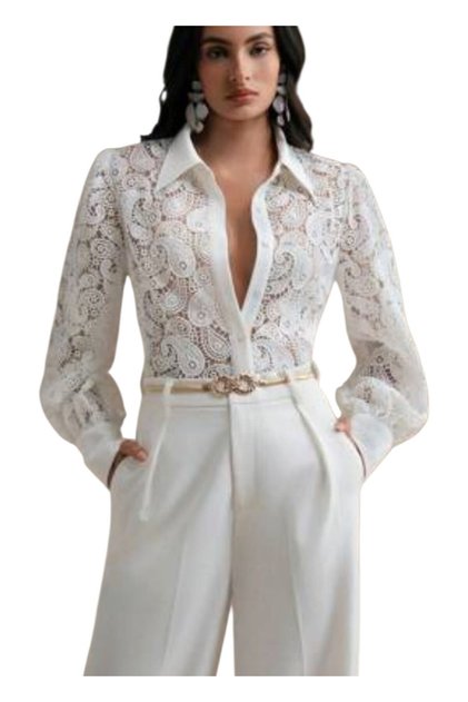 Camasa alba din dantela, eleganta, L