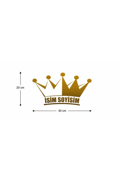 Gold Kral tacı kişiye Özel isim soyisim sticker