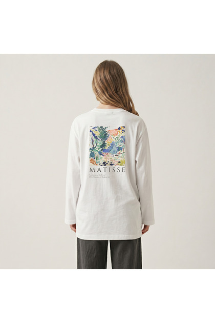 Nubarco Matisse Design Custom Patterned Premium Unisex Cotton Long Sleeve T-Shirt