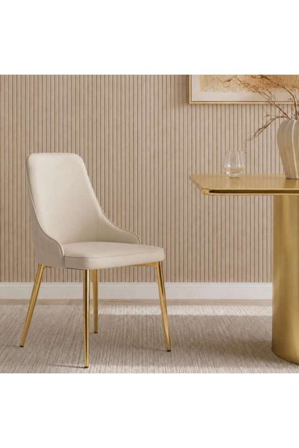 GIESTRA DINING CHAIR - WHITE & GOLD