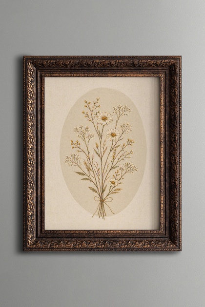 Daisy and Wildflower Bouquet - Vintage Patterned Painting - Thick Model