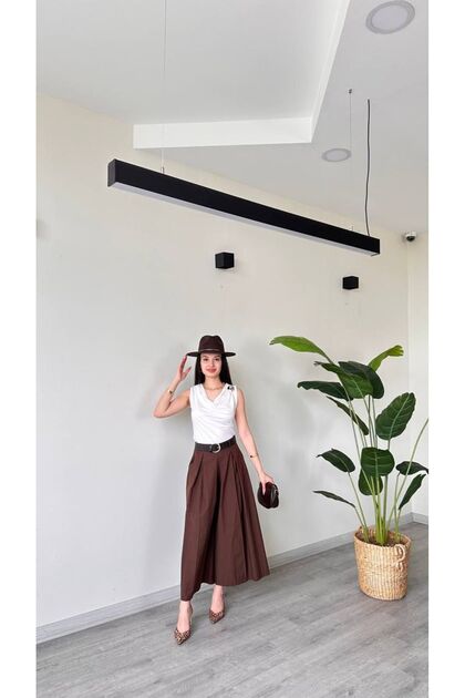 Women's Belted Skirt Pants