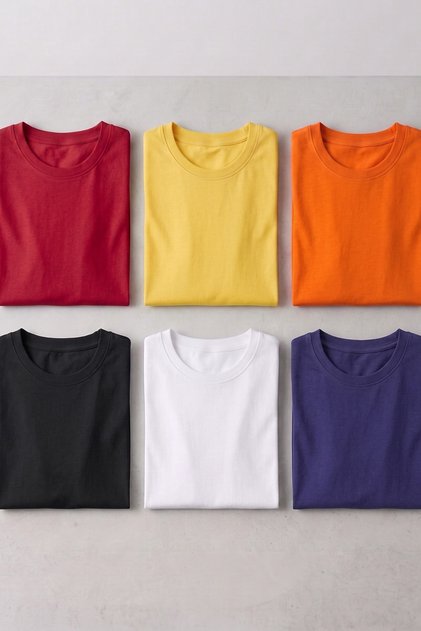 Kız Erkek Çocuk Basic Tişört 6'lı Set Pamuklu Kısa Kollu Çocuk Tişört 2-13 Yaş T-Shirt Çocuk Unisex 6'lı Kısa Kol Basic Tişört Seti 2-13 Yaş Pamuklu Penye