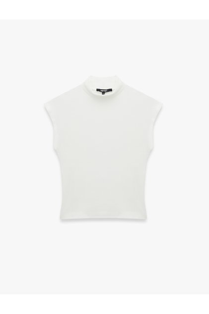 Cotton Slim Fit Sleeveless High Neck Blouse