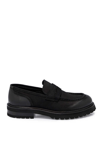 Siyah Hakiki Deri Erkek Loafer - E25S1AY57459-A23