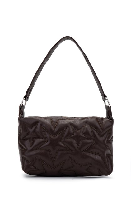Star Detailed Mini Baguette Women's Crossbody Bag Alpha Brown