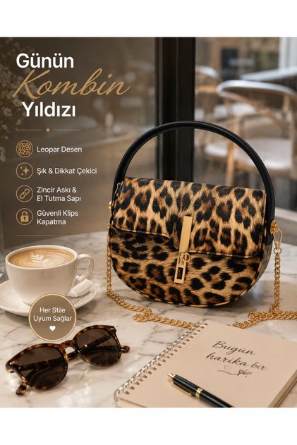 Women's Gold Lockable Chain Strap Hand and Shoulder Bag