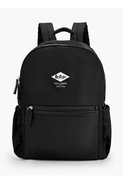 Logo Print Backpack with Padded Shoulder Straps
