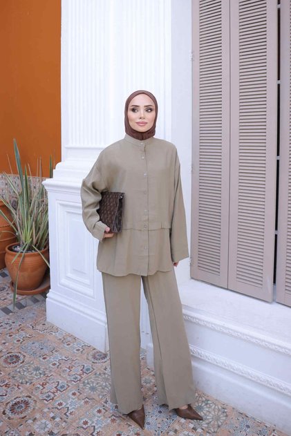 Khaki Tunic Pants Modal Set