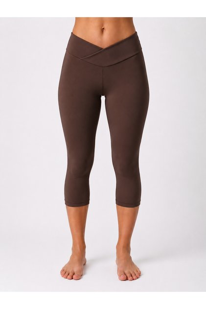 2 Pieces Women's High Waist Diving Fabric Capri Tights with Belt