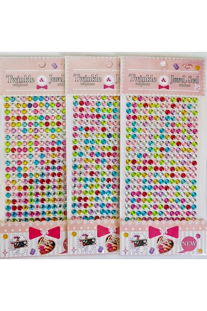 3 Sheets Colorful Acrylic Diamond Stickers | Reusable 3D Crystal Semi-Circular Shiny Rainbow Gemst