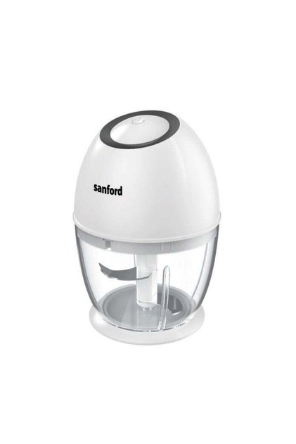 Rechargeable Multifunctional Food Chopper 3-in-1 Mincer, Mixer & Garlic Peeler with Stainless Steel Bowl & 2 Speed Control 450 ml 30 W SF6814FP White and Black