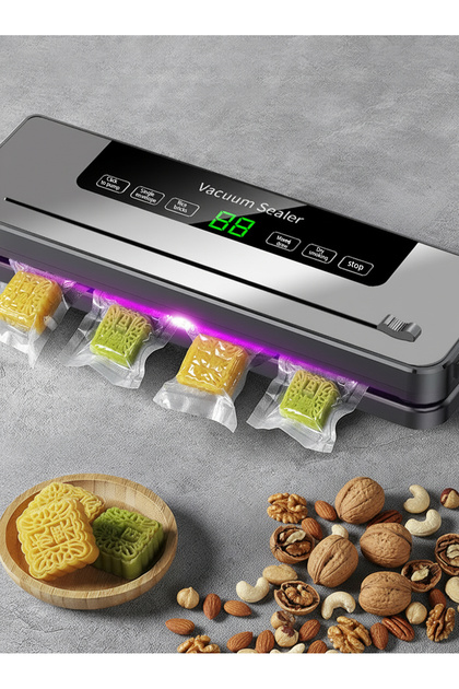 Compact Automatic Vacuum Sealer Machine with Sliding Cutter and UV Sterilization for Food Storage