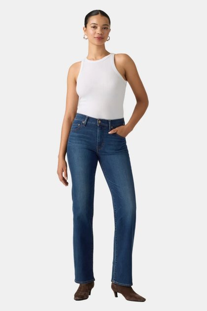 723 High Waist Straight Leg True Blue Dark Indigo Women's Jeans