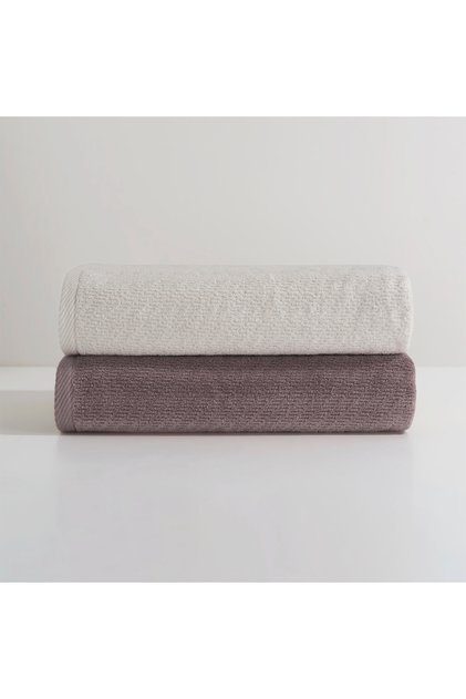 Vellor 100% Cotton Jacquard Velvet 2-Piece Towel Set Light Gray/Dry Rose 50X90 Light Gray/Dry Rose