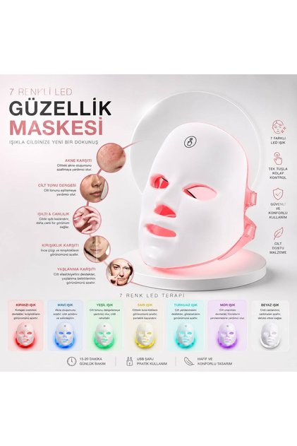 LED Işık Terapili Güzellik Maskesi