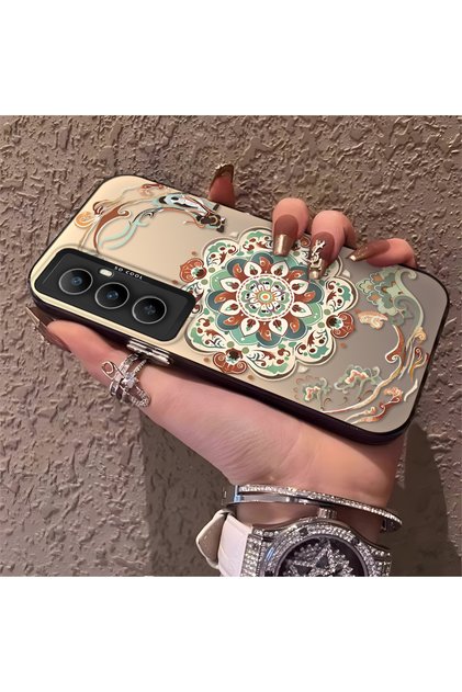 Realme C65 4g Compatible Traditional Dunhuang Motif Silicone Phone Case, Shockproof